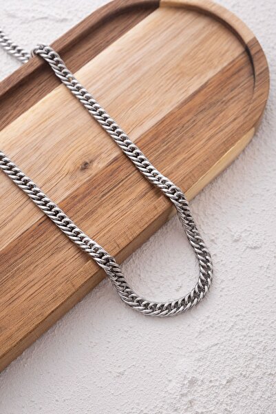 ByFlorya Jewelry Çelik Almak Gourmet Men's Chain Necklace 6mm Does Not Tarnish