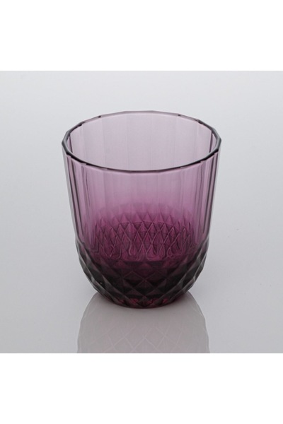 SHOPIENS Glass Purple Shopiens®, with Stripe and Diamond Pattern, 320 ml