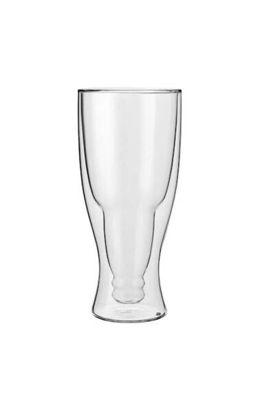 SHOPIENS ® Transparent Glass Beer Mug with Double Wall, 400 ml