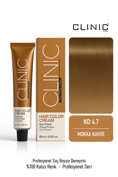 CLINIC PYROO No: 4.7 Saç Boyası – Hair Color Cream 60 ml - Mokka Kahve