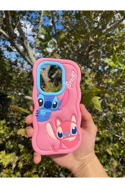 Merwish Xiaomi Redmi Note 13Pro 4g Compatible Pink Cute Stitch Dough Silicone Luxury Case Cover