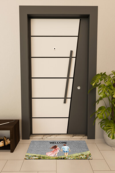 Dormot High-Quality Digital Printing Gray, Scenic Double Welcome-Themed Doormat