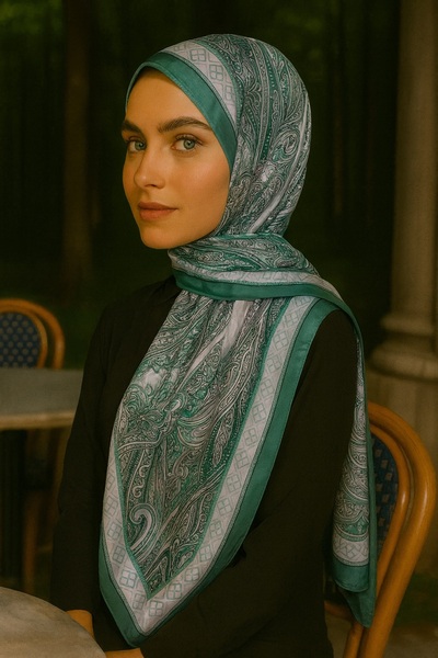 VIEN POLO شال قطني منقوش