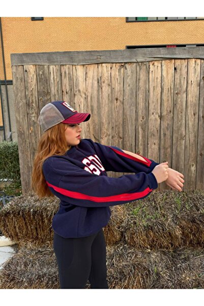 Friday Mood Жіночий синій світшот із застібкою-блискавкою