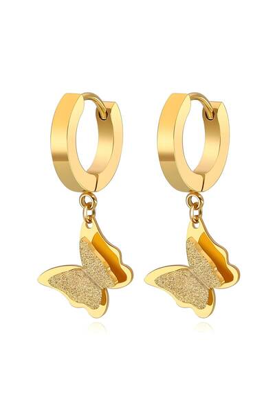 Inovius - Cercei Butterfly Glow, Otel Placat cu Aur 18K - 87959-0