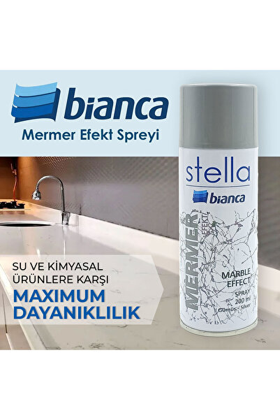 Bianca STELLA Mermer Efekt Sprey Beyaz