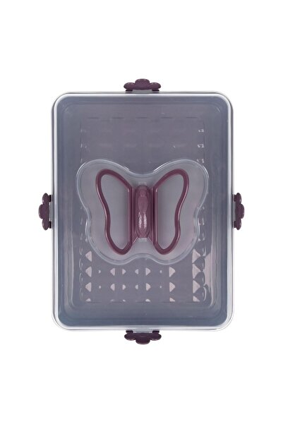 SHOPIENS Plastic Box Shopiens® for Cakes and Pastries, with Butterfly Handle Lid, 37 x 28 cm