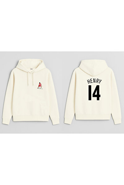 MODA Jucătorul de fotbal Thierry Henry cu imprimeu Hanorac pentru băieți Ecru...