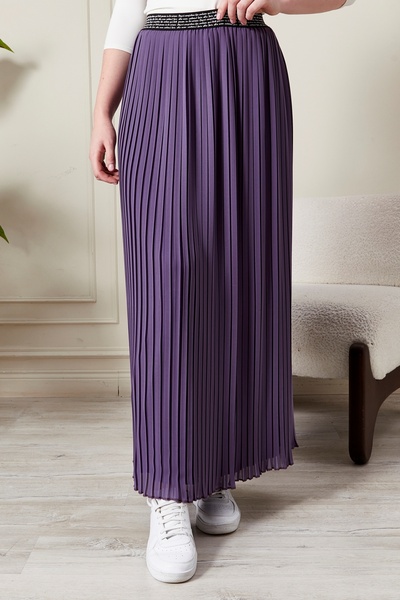 AVVER Women's Pleated Lined Chiffon Skirt