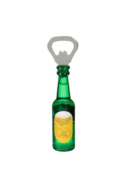 SHOPIENS Metal bottle opener Shopiens® shaped like a beer bottle, with magnet, 13.5 cm