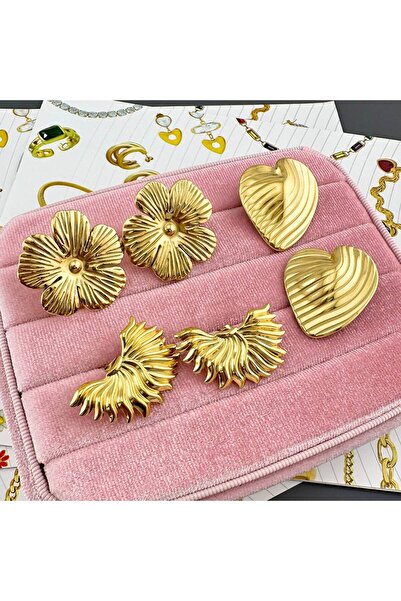 Inovius - Cercei Sunlit Bloom, Otel Placat cu Aur 18K - 90442-0