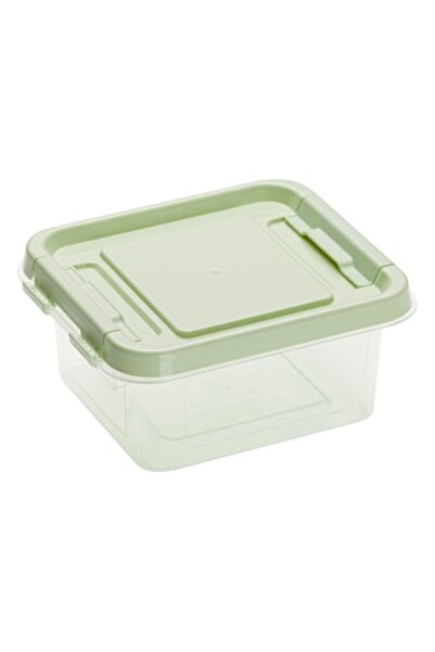SHOPIENS Food storage container Shopiens®, transparent plastic, green lid, 500 ml