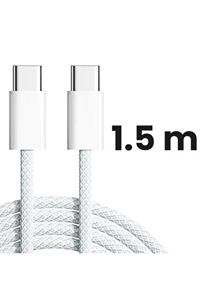 Flippy Universal TYPE-C to TYPE-C Cable, 160 Copper, 1.5m, Braided Nylon, White