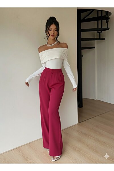 MEGOMEL Women's High Waist Velcro Waist Palazzo Pants