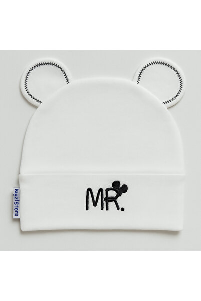 MYZİ STORE Baby Hat – 100% Cotton, Patterned with Ears & Accessory Model – 0-12 Months