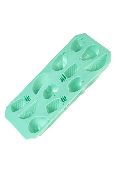 SHOPIENS Forma Silicon Verde Cu Model Fructe Pentru 12 Cuburi De Gheata 22.5x11.5x2.5cm