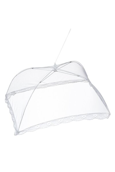 SHOPIENS Umbrelă de protecție alimentară Shopiens®, dantelă albă, închidere ușoară, 60 x 40 cm