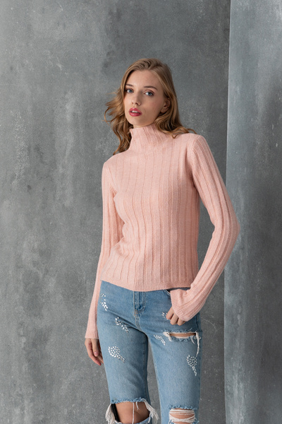 Wega Moda Γυναικείο πουλόβερ με ψηλό γιακά – Πουλόβερ χειμερινό ριγέ πουλόβερ...