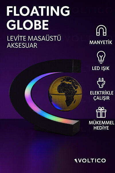 Voltico Floating Globe – Manyetik Levitasyonlu LED Masaüstü Küre
