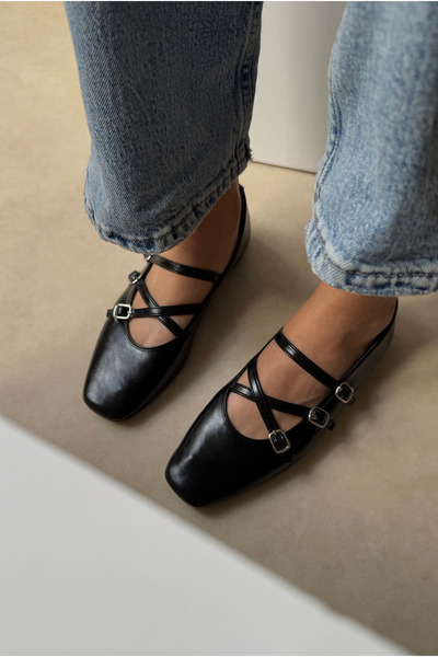 Mupa Shoes Women's Ballerinas BLACK Patent Leather