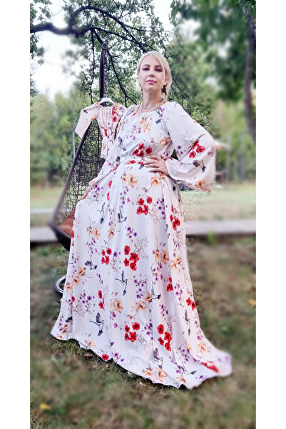 Ie Traditionala Rochie eleganta din barbie cu imprimeu floral Andrada 2