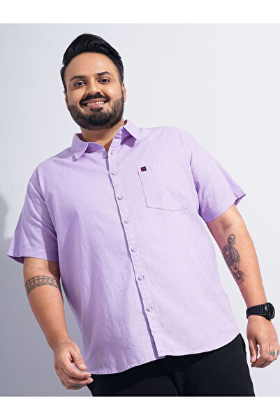 HardSoda By Styli Plus Men Lilac Regular Fit Casual Shirt