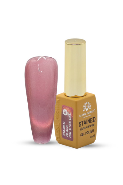 global fashion طلاء جل عيون القطة الزجاجي الملون 8 مل - لمعان ثلاثي الأبعاد، ...