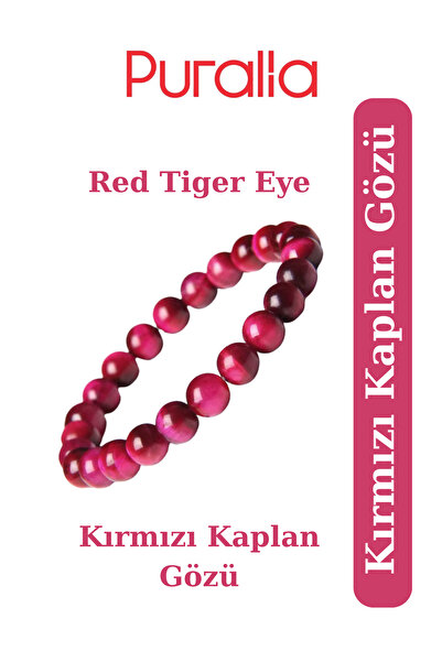 Puralia Natural Stone Red Tiger Eye Bracelet