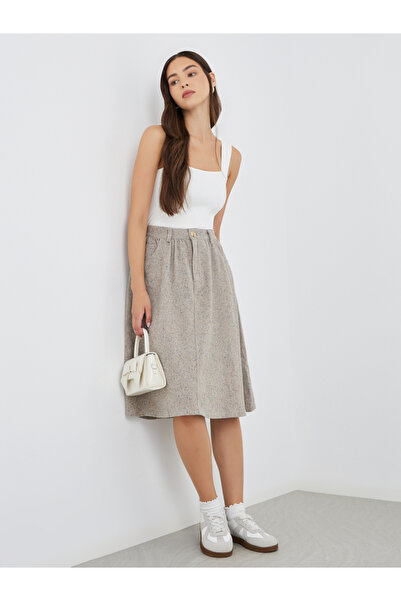 Take Two By Styli Solid A-Line Midi Skirts