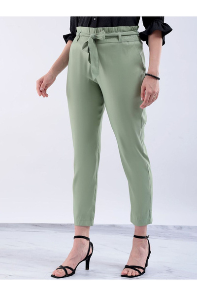 Freehand By Styli Women Green Slim Fit Solid Trousers