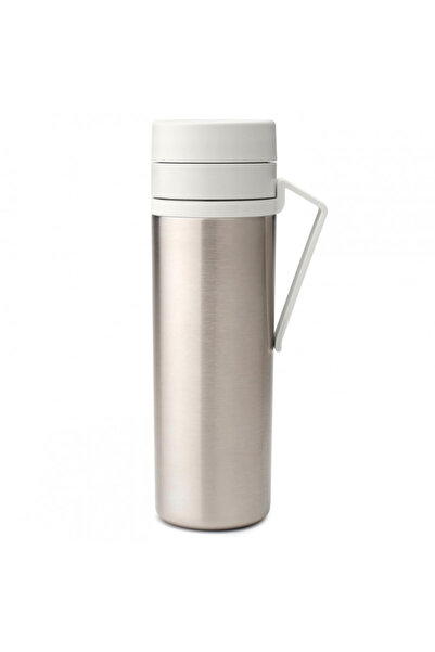 Brabantia Make&Take 1008488 Thermos Bottle, 500ml, Double Walled, No BPA, Stainless Steel/Light Grey