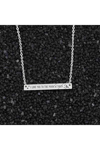 KESNUP Chain in English I love you to the Moon & Back Silver