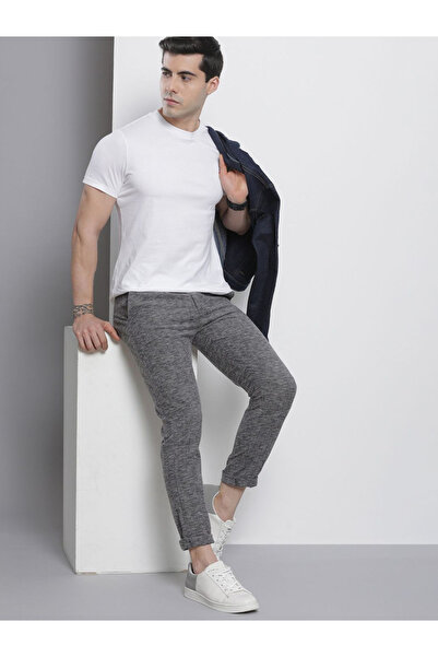 The Indian Garage Co By Styli Men Black Slim Fit Melange Joggers