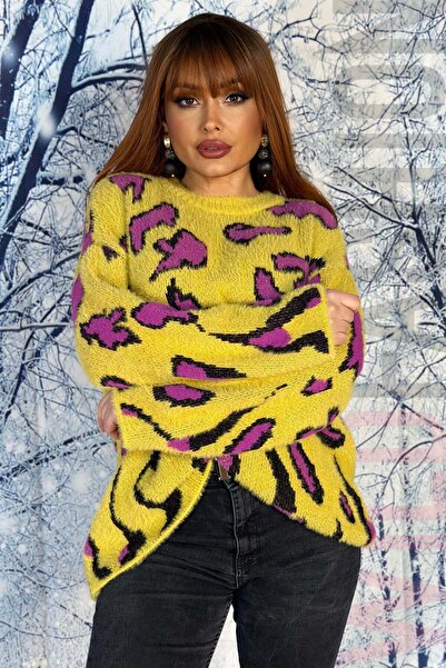 WildFashion Pulover casual din material moale si pufos cu print colorat H744-100 Universala