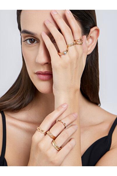 Styli مجموعة من 9 خواتم منقوشة