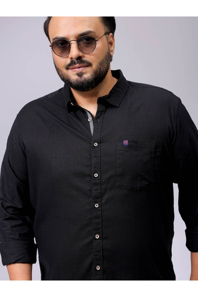 HardSoda By Styli Plus Men Black Regular Fit Casual Shirt