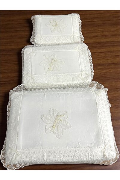 AYHANHOME French Guipure Satin Bohça Promise Engagement Purse Dowry Bag Set of 3