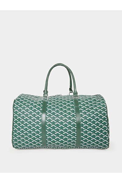 Take Two By Styli Green Pattern Gym Duffel Bag