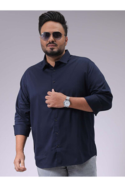 HardSoda By Styli Plus Men Navy Regular Fit Casual Shirt