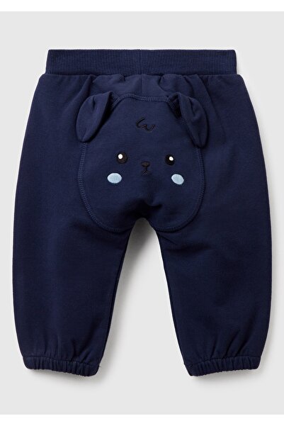 Benetton ملابس داخلية للأطفال حديثي الولادة باللون الأزرق الداكن مع شكل حيواني
