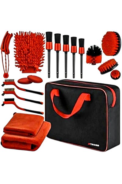Xtrobb Set complet pentru detailing auto, 19 piese, cu husă – curățare interior/exterior