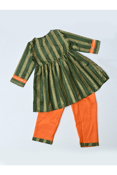 Bella Moda By Styli Girls Ethic Motifs Print Kurta and Pants Set