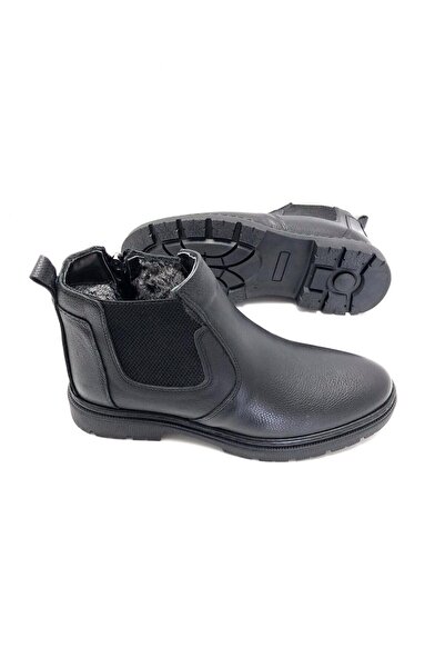 UMUT AYAKKABI Genuine Leather Orthopedic Gel Insoles Fur Lined Winter Men's Boots