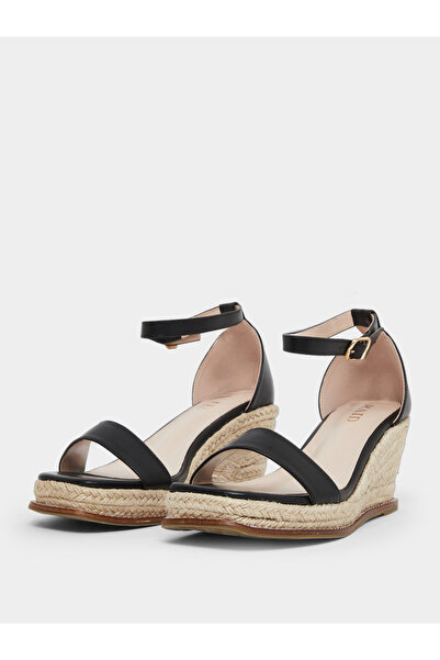 Raid By Styli Jazper Black Ankle Strap Wedge Sandals