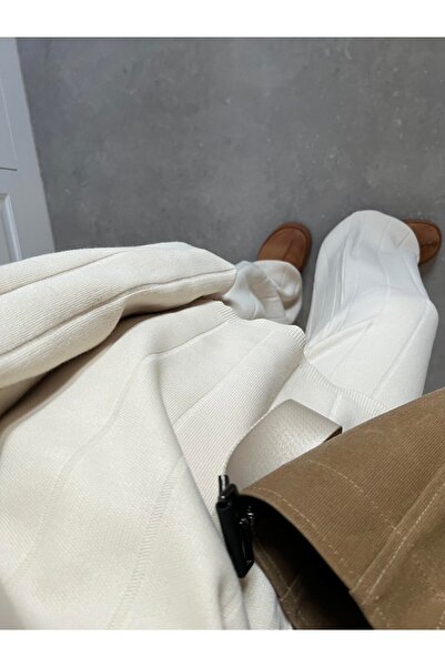 solena sln Women's New Season Quality Polo Neck Ribbed Knitwear Set