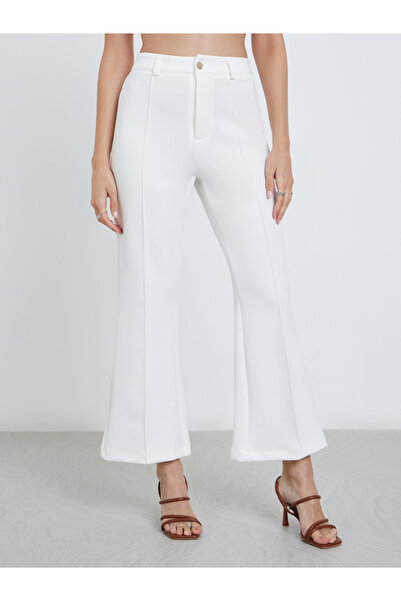 Styli Cream Flared Trousers