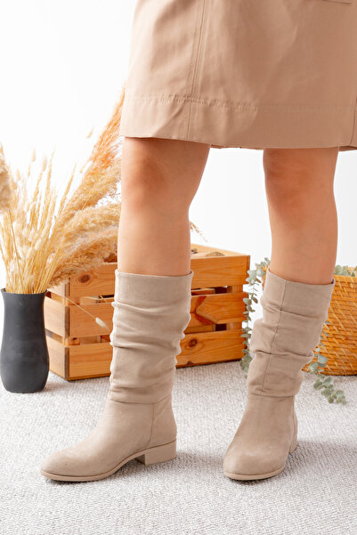Egepass Nera Women's Suede Flat Heel Below-The-Knee Boots