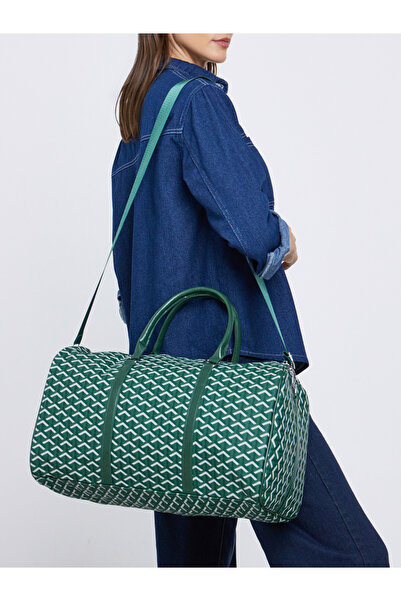 Take Two By Styli Green Pattern Gym Duffel Bag