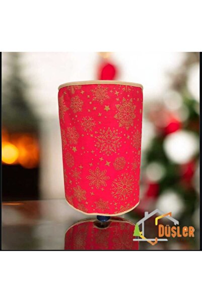 DÜŞLER EV TEKSTİLİ Snowy Kırmızı Yeniyıl Yaldızlı Kar Tanesi Desenli Damacana Kılıfı Sebil Koruma Saklama Örtüsü