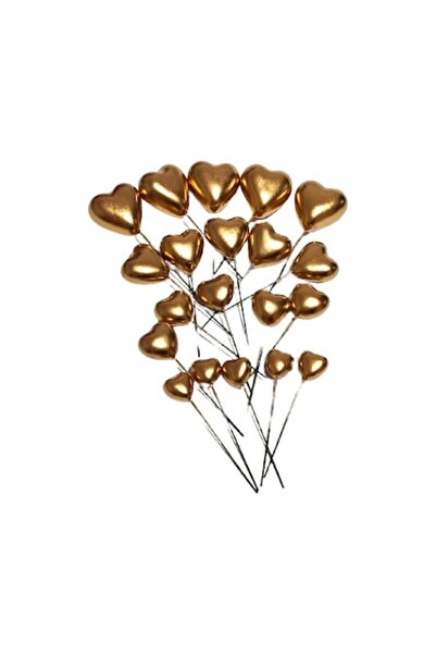 OEM Σετ 20 καρδιές, 4 μεγέθη, διακοσμήσεις VERSAGO για τούρτα και ζαχαροπλαστική, χρυσές